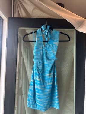 Cotton Candy Blue Striped Mini Dress